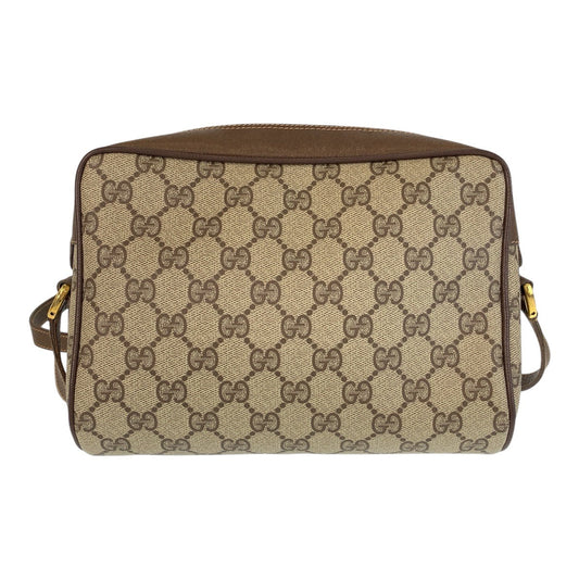 GUCCI Shoulder Bag 119 02 087 PVC, Leather Brown Beige Gold Metal Shoulder Bag pochette Sherry Line Old Gucci Women Used Authentic