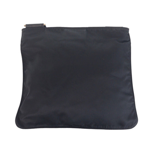 PRADA Shoulder Bag Nylon Black SilverMetal Shoulder Bag Messenger bag Test Triangle With logo Women Used Authentic