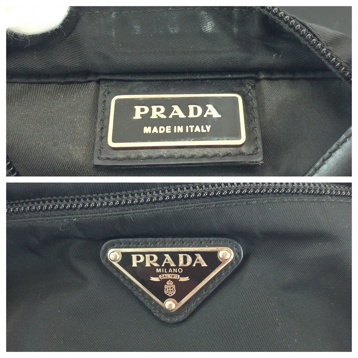 PRADA Shoulder Bag Nylon black Shoulder Bag Sacoche Unisex Test Triangle With logo mens Used Authentic