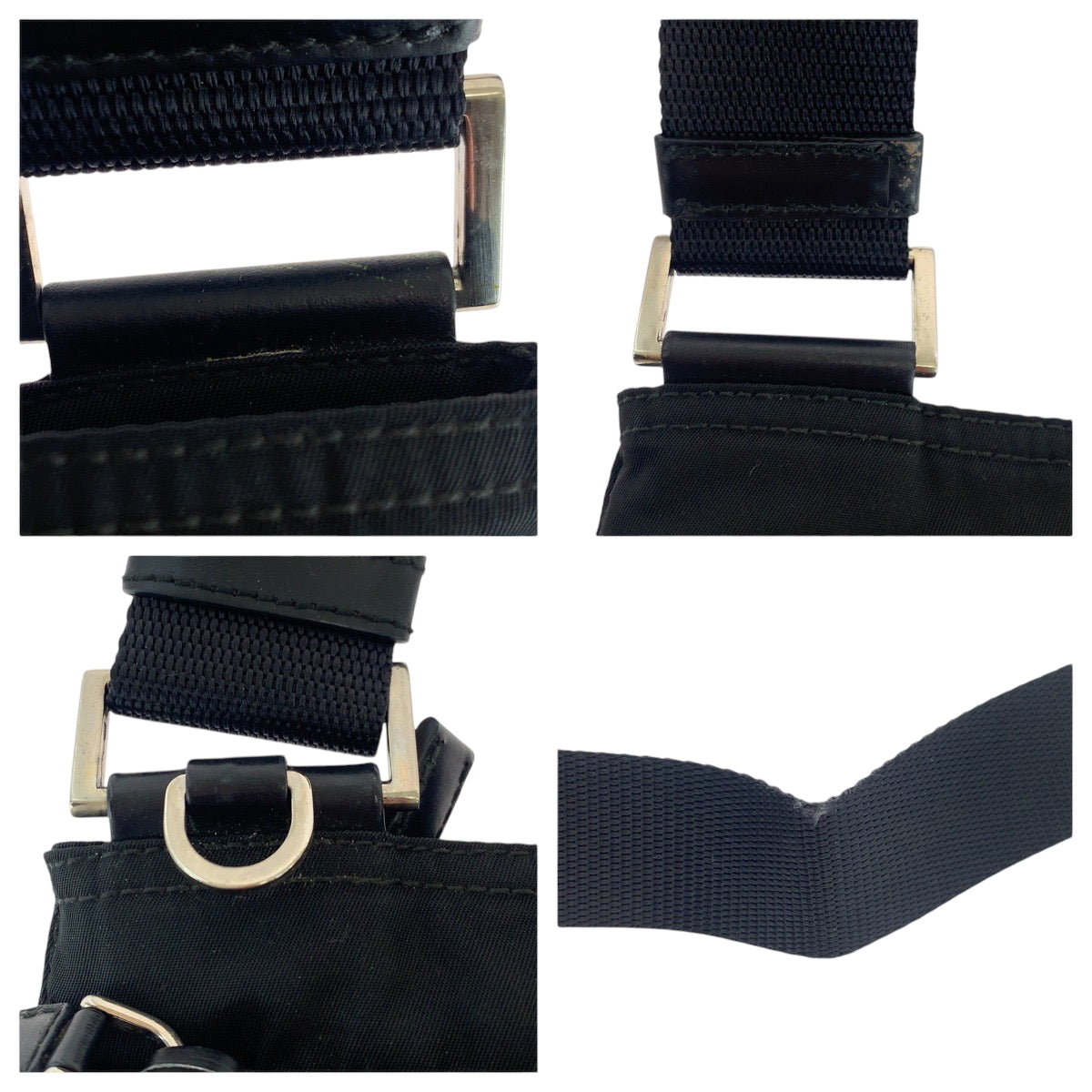 PRADA Shoulder Bag Nylon black Shoulder Bag Sacoche Unisex Test Triangle With logo mens Used Authentic