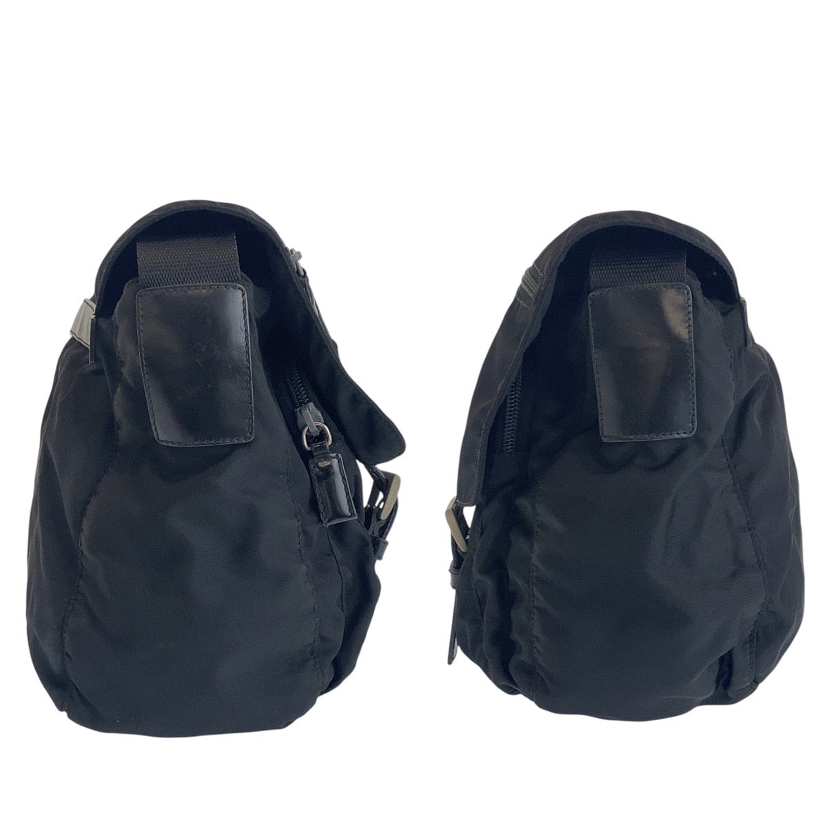 PRADA Shoulder Bag Nylon black Crossbody Shoulder Bag Test Triangle With logo Women Used Authentic