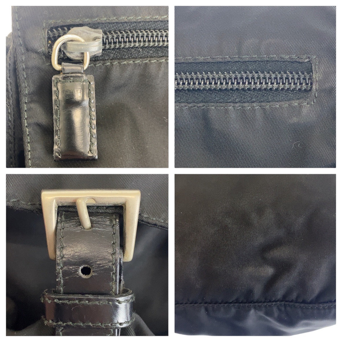 PRADA Shoulder Bag Nylon black Crossbody Shoulder Bag Test Triangle With logo Women Used Authentic