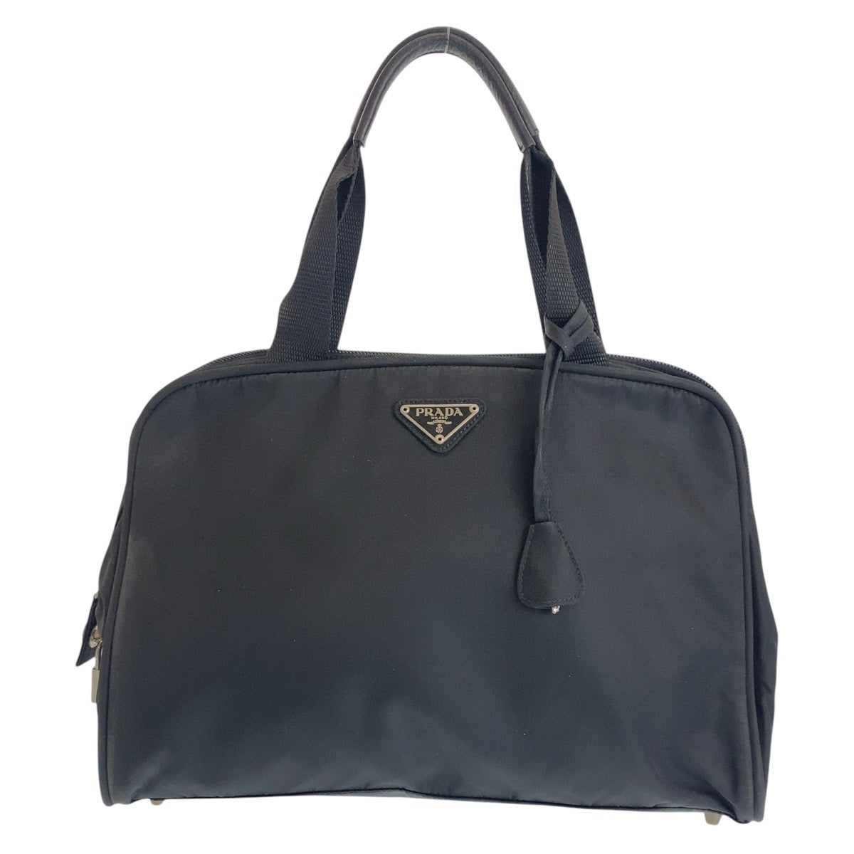 PRADA Tote Bag Nylon black Tote Bag handbag Test Triangle With logo Women Used Authentic