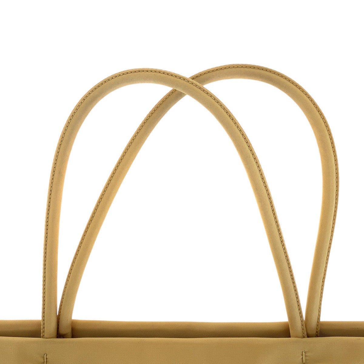 PRADA Tote Bag Nylon Yellow SilverMetal Tote Bag Shoulder Bag Test Triangle With logo Women Used Authentic