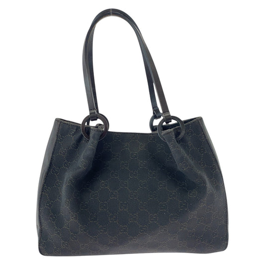 GUCCI Tote Bag 101919 GG canvas, leather Brown Tote Bag Shoulder Bag Women Used Authentic