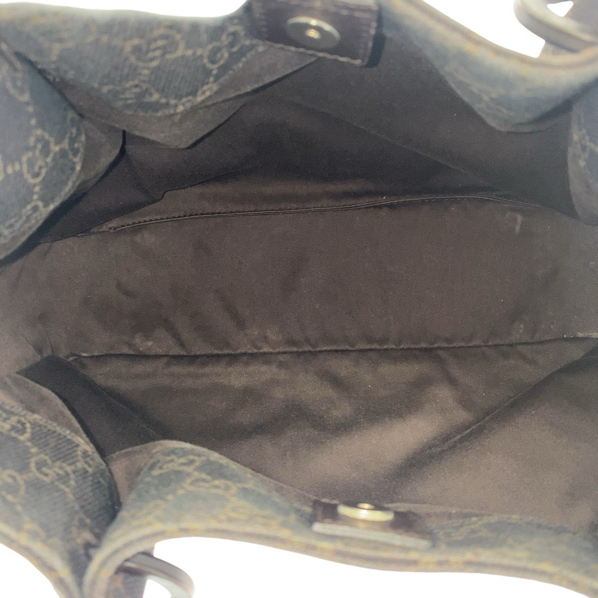 GUCCI Tote Bag 101919 GG canvas, leather Brown Tote Bag Shoulder Bag Women Used Authentic
