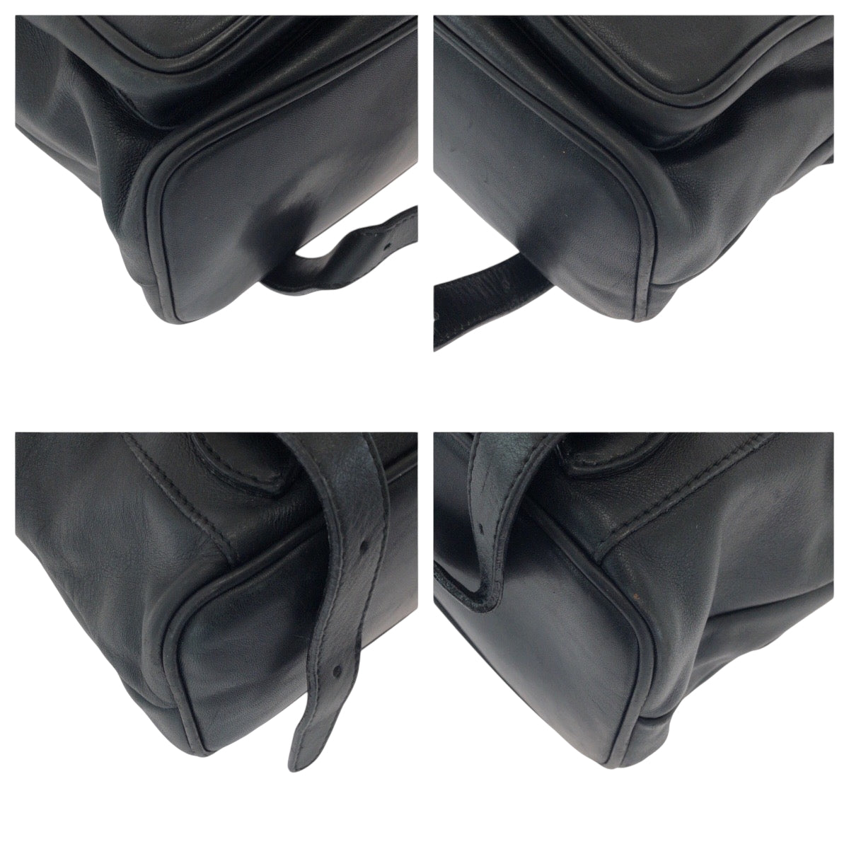 GUCCI Backpack 003 2058 0016 leather Black Brown Backpack Backpack Bamboo Old Gucci Women Used Authentic