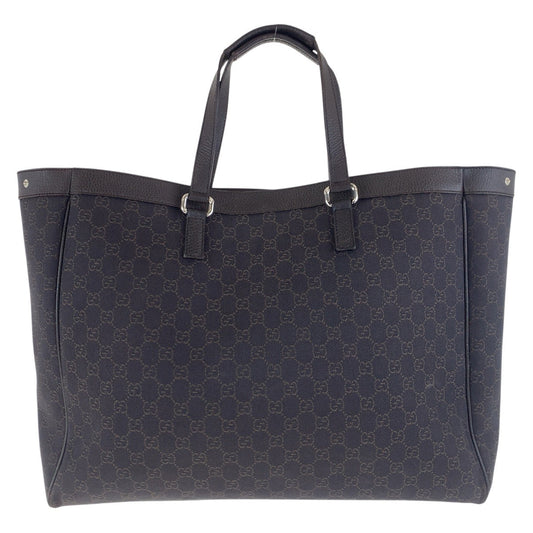 GUCCI Tote Bag 308410 GG canvas, leather Brown Silver Metal Tote Bag Shoulder Bag Unisex Women Used Authentic