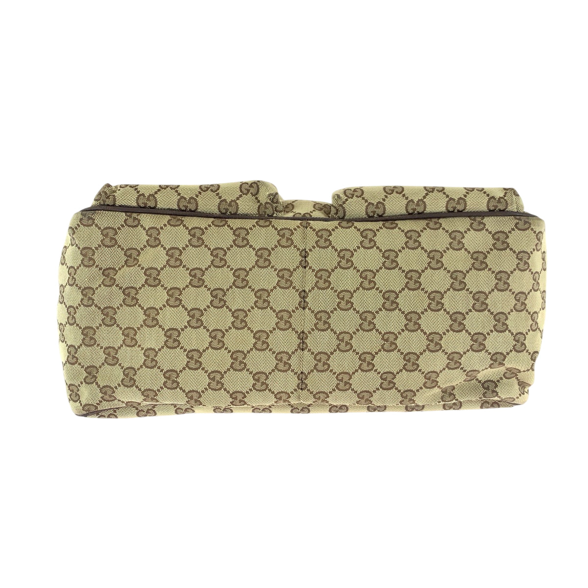 GUCCI Tote Bag 161836 GG canvas Brown beige Tote Bag Shoulder Bag Unisex Sherry line Women Used Authentic