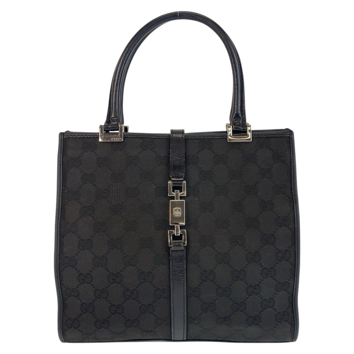 GUCCI Handbag 002 1065 GG canvas, leather Black black Handbag Tote Bag Jackie Women Used Authentic