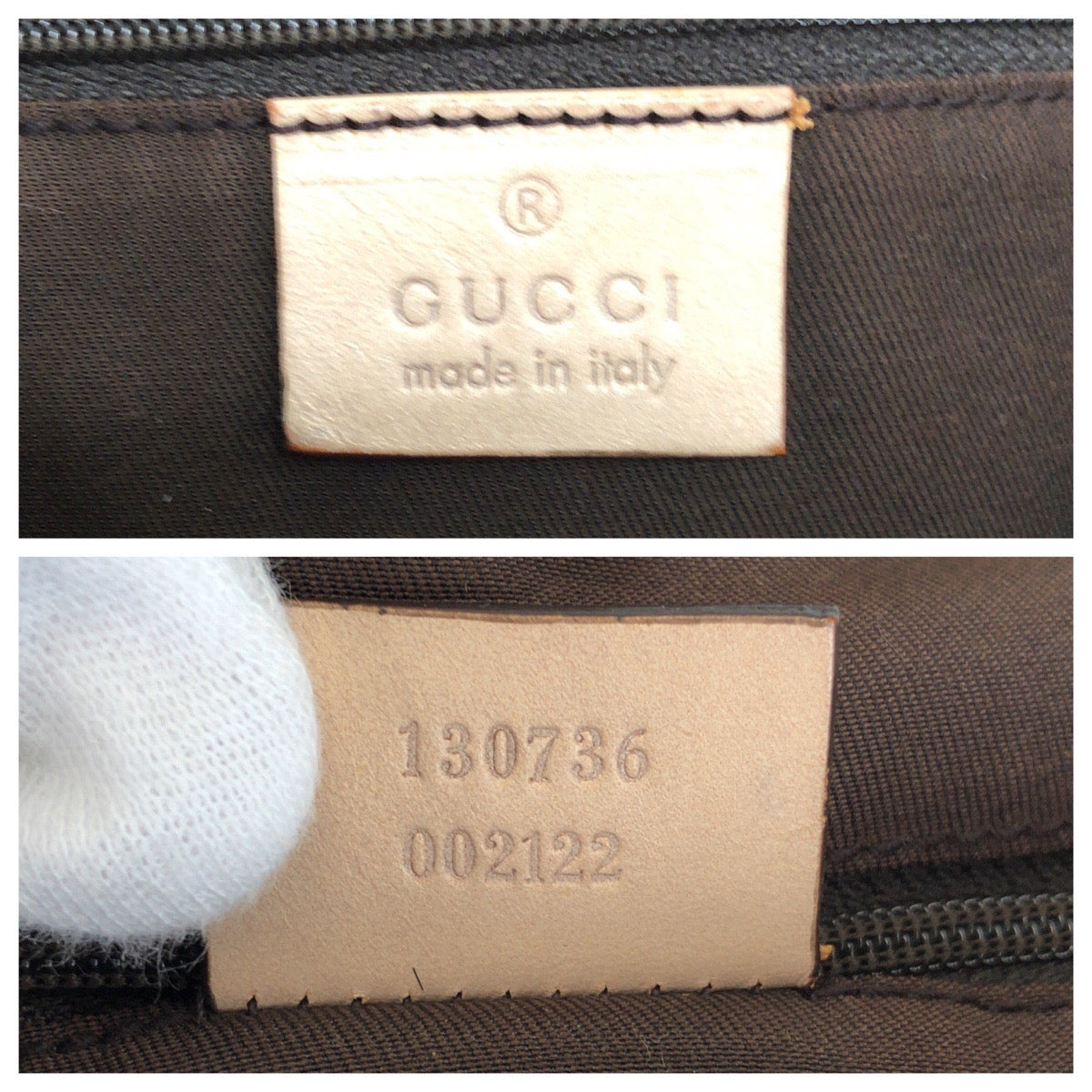 GUCCI Tote Bag 130736 GG canvas, leather Beige Gold Metal Tote Bag Shoulder Bag Abbey Women Used Authentic