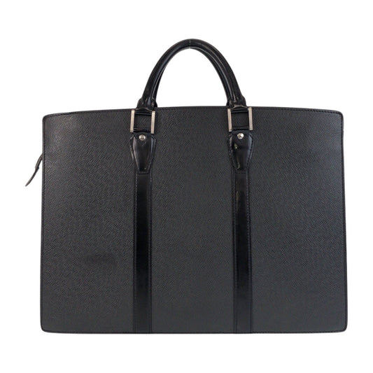 LOUIS VUITTON Business bag M30052 leather Ardoise Black SilverMetal Business bag briefcase Taiga Porto Documan Rozan mens Used Authentic
