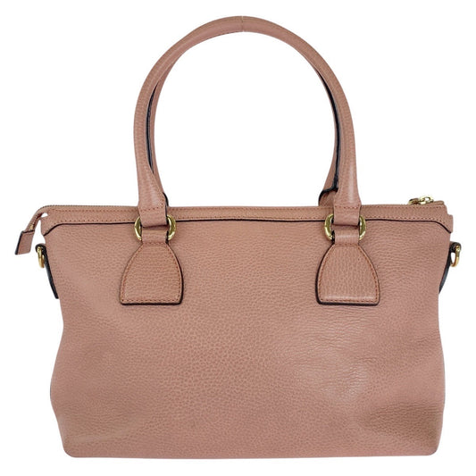 GUCCI Tote Bag 449659 leather Pink Gold Metal Tote Bag Shoulder Bag 2way GG Marmont Women Used Authentic