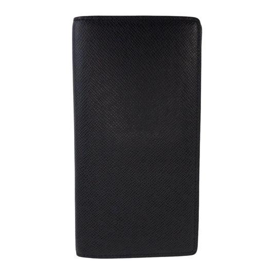 LOUIS VUITTON Long Wallet Purse M30179 leather Black SilverMetal Long Wallet Purse Taiga Portefeuille Braza mens Used Authentic