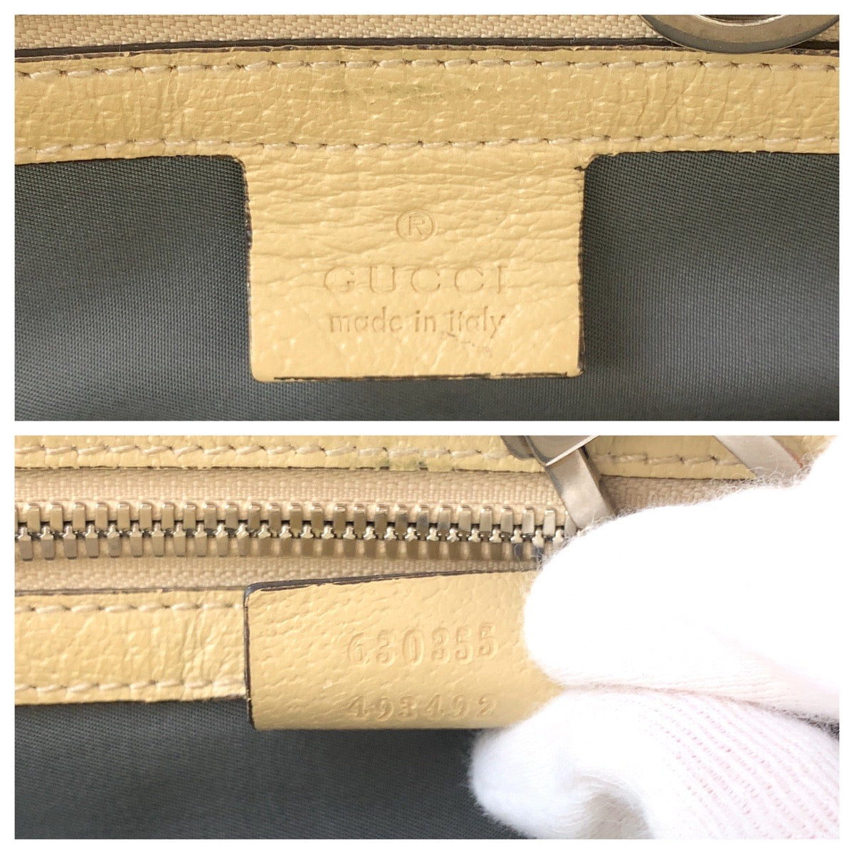 GUCCI Shoulder Bag 630355 Nylon Gray Beige SilverMetal Tote Bag Shoulder Bag 2way Off the grid Women Used Authentic