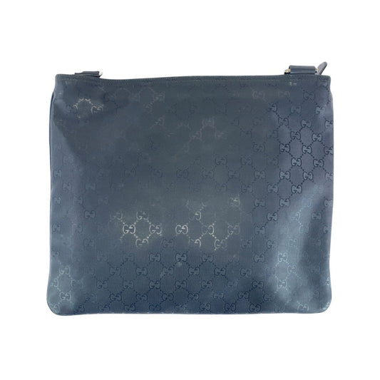 GUCCI Shoulder Bag 201446 GG canvas, leather Black SilverMetal Shoulder Bag Pochette Unisex GG implementation Women Used Authentic