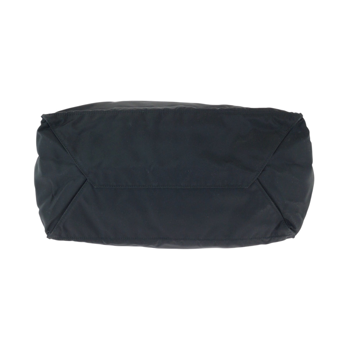 PRADA Tote Bag Nylon Black SilverMetal Tote Bag Shoulder Bag Test Triangle With logo Women Used Authentic