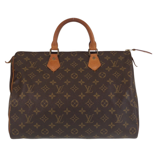 LOUIS VUITTON Handbag M41524 PVC, Leather Brown Gold Metal Handbag Boston Duffel bag Monogram Speedy 35 Women Used Authentic