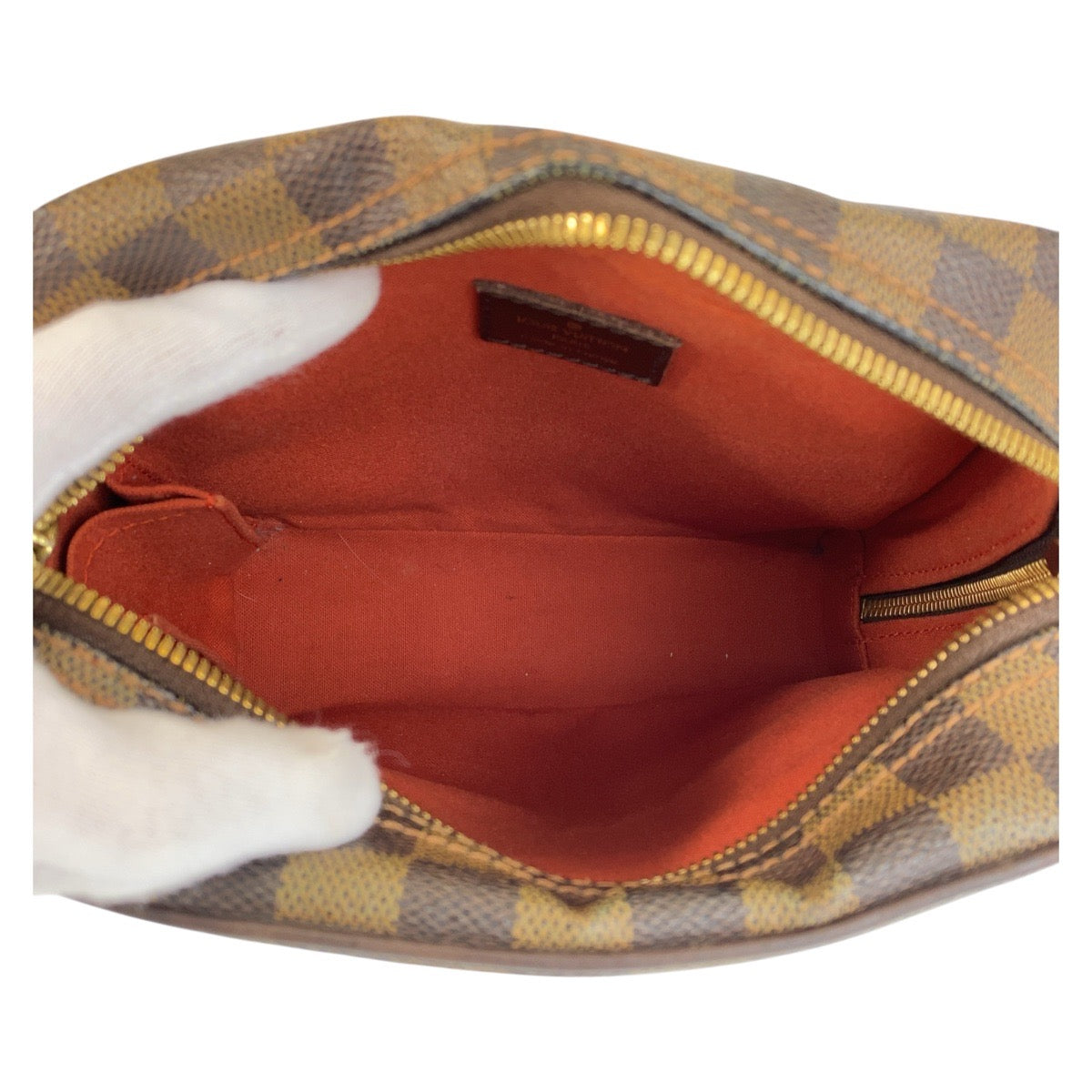 LOUIS VUITTON Shoulder Bag N41442 PVC Brown Gold Metal Shoulder Bag pochette Damier Olaf Women Used Authentic