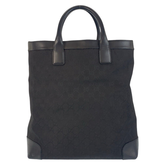 GUCCI Tote Bag 002 1121 GG canvas, leather Black black Tote Bag Women Used Authentic