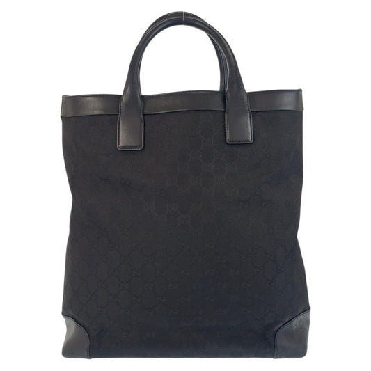 GUCCI Tote Bag 002 1121 GG canvas, leather Black black Tote Bag Women Used Authentic