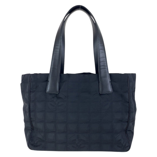 CHANEL Tote Bag Canvas, Leather Black GoldMetal Tote Bag Shoulder Bag New travel line COCO Mark Women Used Authentic