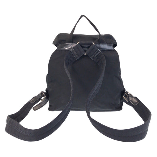 PRADA Backpack Nylon black Backpack Backpack Test Triangle With logo Women Used Authentic