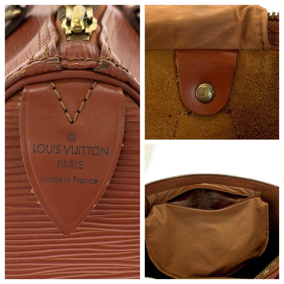 LOUIS VUITTON Handbag M42993 Epi Leather Brown Gold Metal Handbags Mini Boston Duffel bag Epi Speedy 35 Women(Unisex) Used Authentic