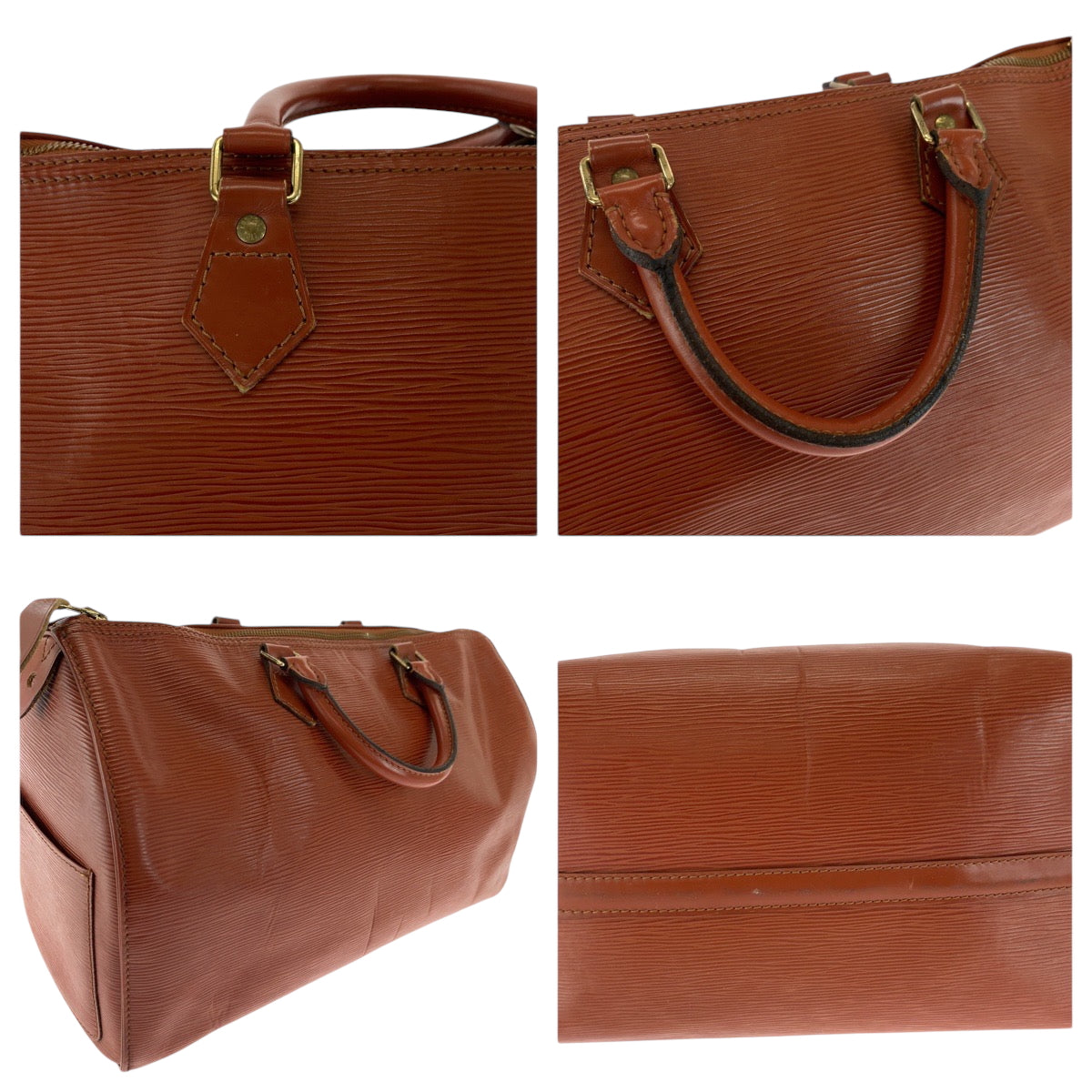 LOUIS VUITTON Handbag M42993 Epi Leather Brown Gold Metal Handbags Mini Boston Duffel bag Epi Speedy 35 Women(Unisex) Used Authentic