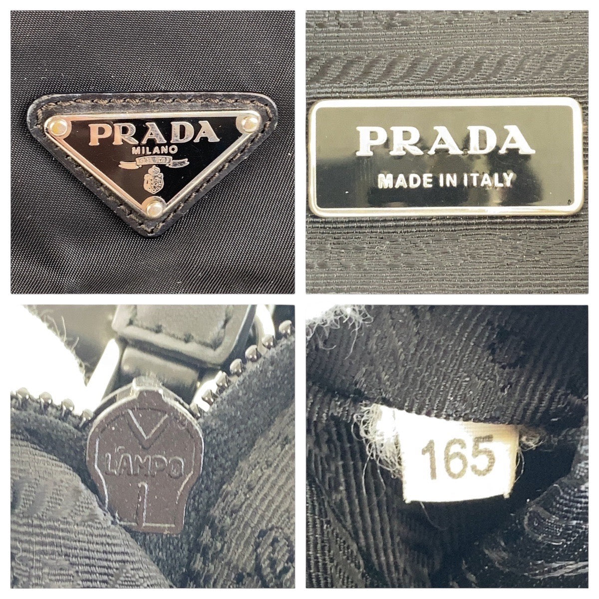 PRADA Shoulder Bag Nylon Black SilverMetal Crossbody Shoulder Bag Unisex Test Triangle With logo Women Used Authentic