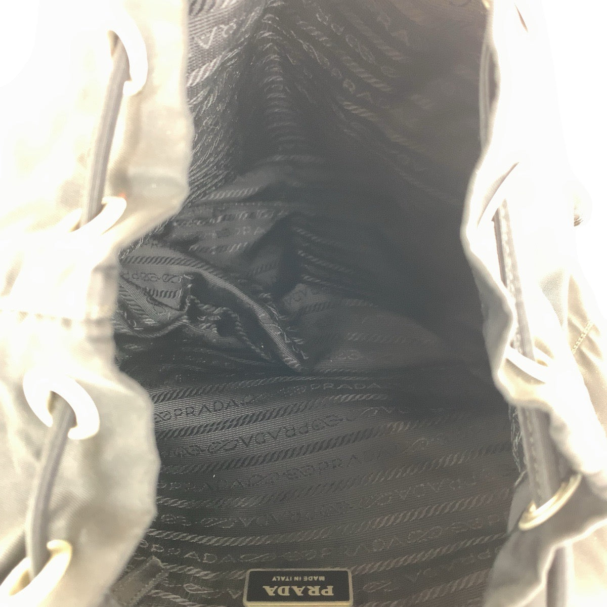 PRADA Backpack Nylon, Leather Black SilverMetal Backpacks & Daypacks Backpacks Test Triangle With logo Women Used Authentic