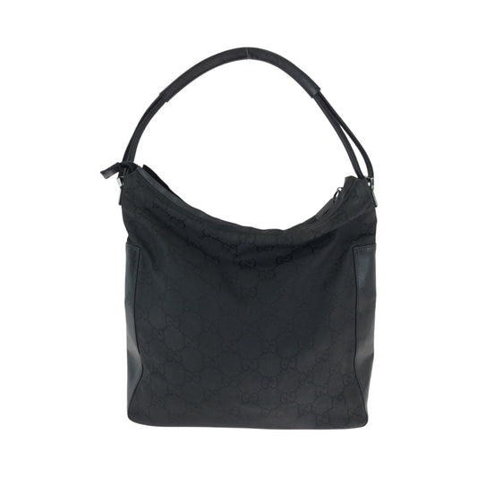 GUCCI Shoulder Bag 001 3770 Nylon Black SilverMetal One Shoulder Bag Women Used Authentic