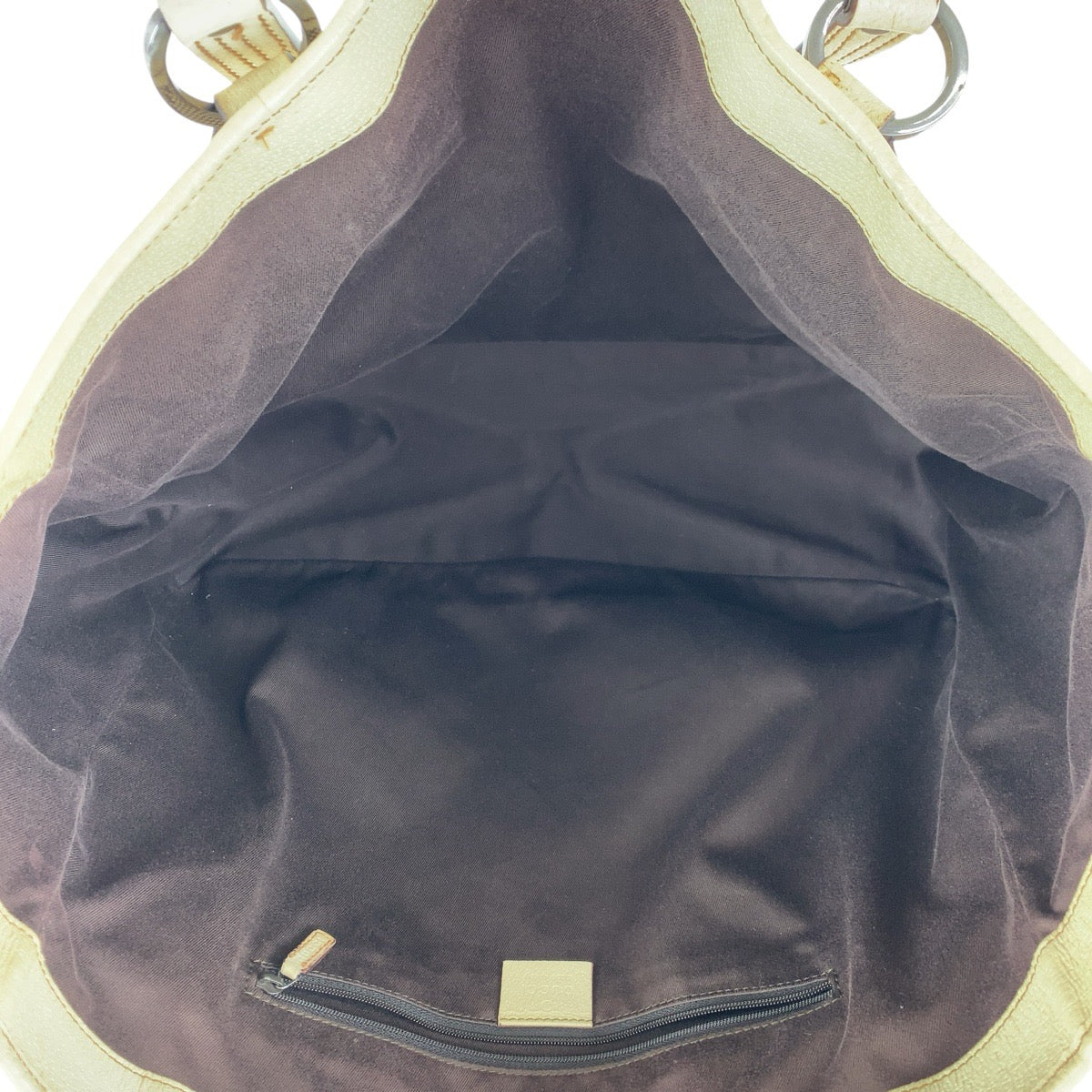 GUCCI Tote Bag 113022 GG canvas, leather Brown White SilverMetal Tote Bag Shoulder Bag Women Used Authentic