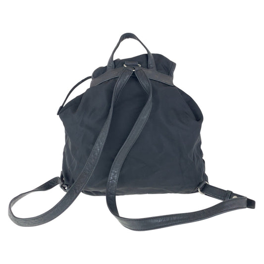 PRADA Backpack Nylon, Leather Black SilverMetal Backpacks & Daypacks Backpacks Test Triangle With logo Women Used Authentic