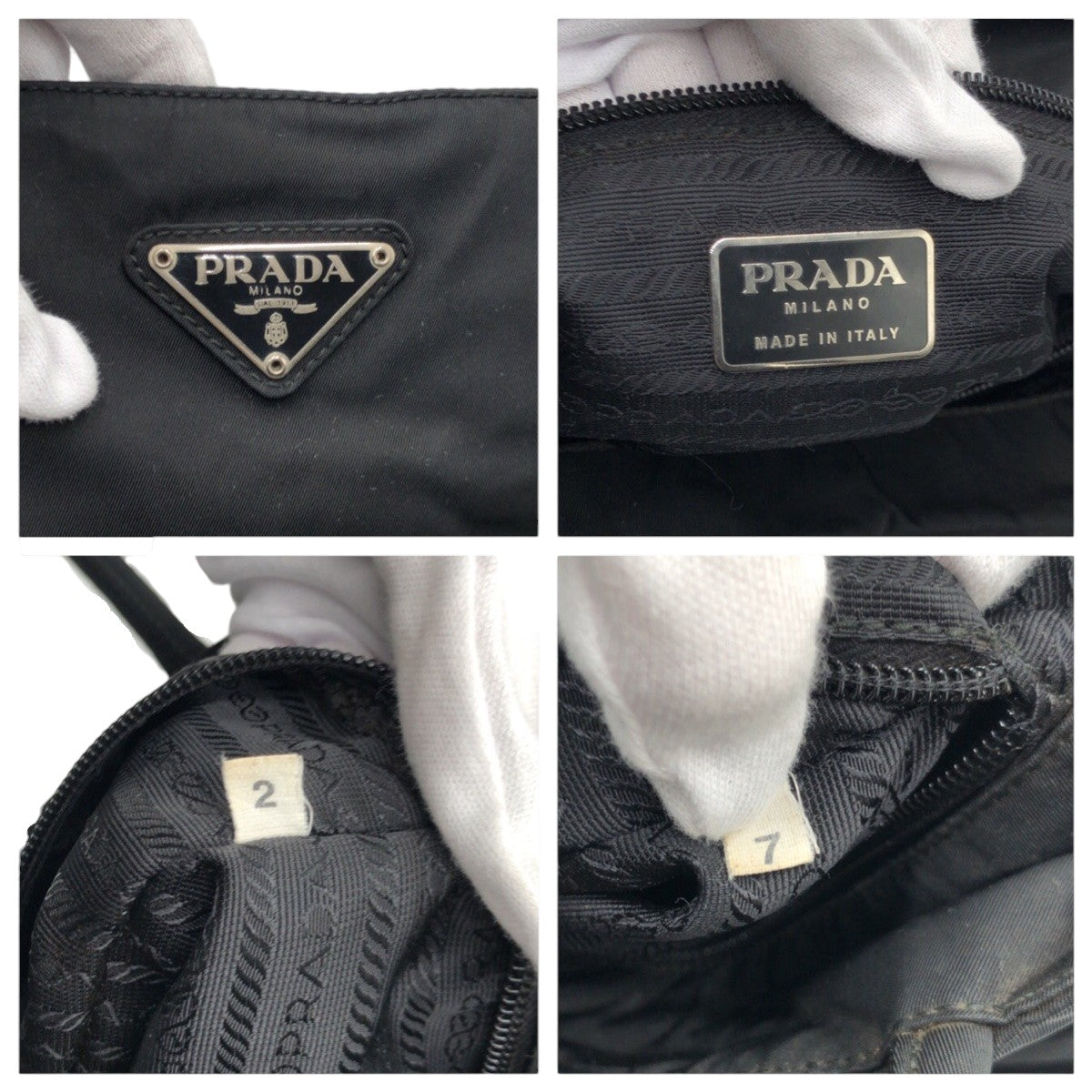 PRADA Tote Bag Nylon black Test Triangular logo