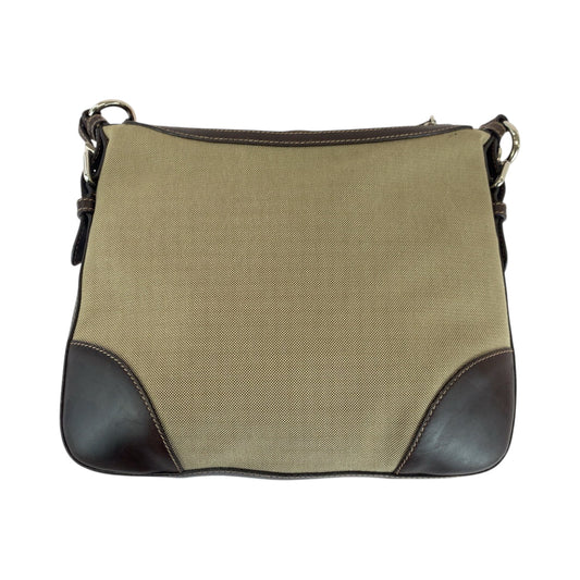 PRADA Shoulder Bag BT0534 canvas Beige brown Shoulder Bag pochette Logo jacquard Women Used Authentic