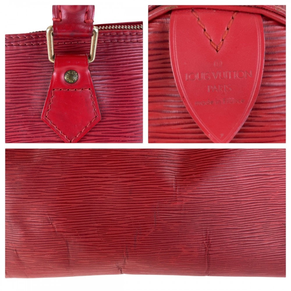 LOUIS VUITTON Handbag M43017 Epi Leather Red Gold Metal Handbag Boston Duffel bag Epi Speedy 30 Women Used Authentic