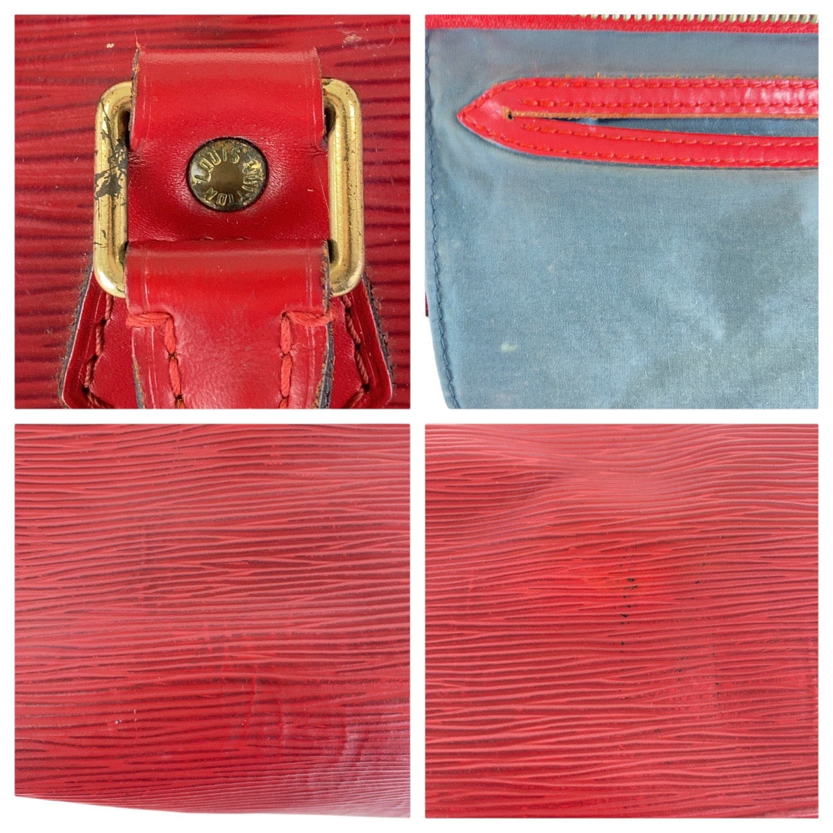 LOUIS VUITTON Handbag M43017 Epi Leather Red Gold Metal Handbag Boston Duffel bag Epi Speedy 30 Women Used Authentic