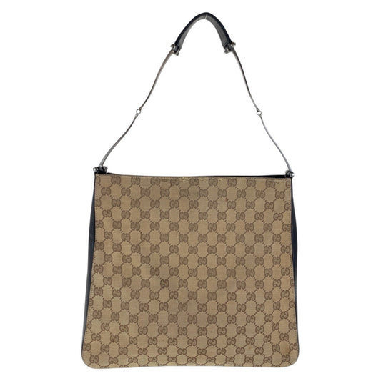 GUCCI Shoulder Bag 001 3181 GG canvas, leather Brown Silver Metal Women Used Authentic