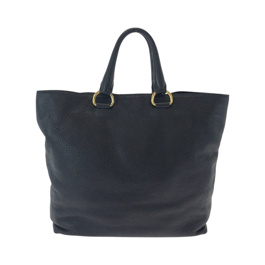 PRADA Shoulder Bag BN1713 leather Black Gold Metal Shoulder Bag Tote Bag 2way Vitterodino logo Women Used Authentic