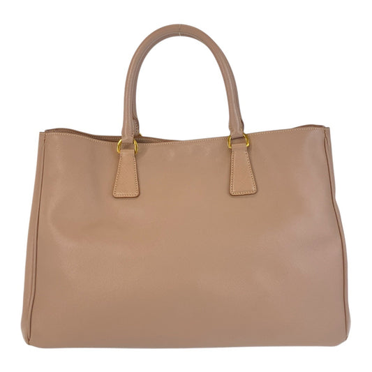 PRADA Handbag leather Pink Beige Gold Metal Safiano Women Used Authentic