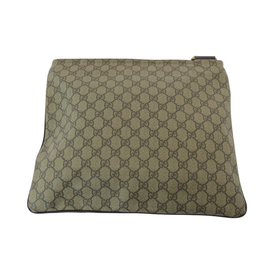 GUCCI Shoulder Bag 201446 GG Supreme Canvas Brown Gold Metal Shoulder Bag Messenger bag mens Used Authentic