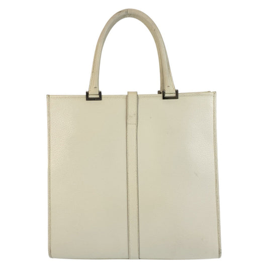 GUCCI Tote Bag 002 1064 leather White Ivory SilverMetal Tote Bag Shoulder Bag Jackie Women Used Authentic