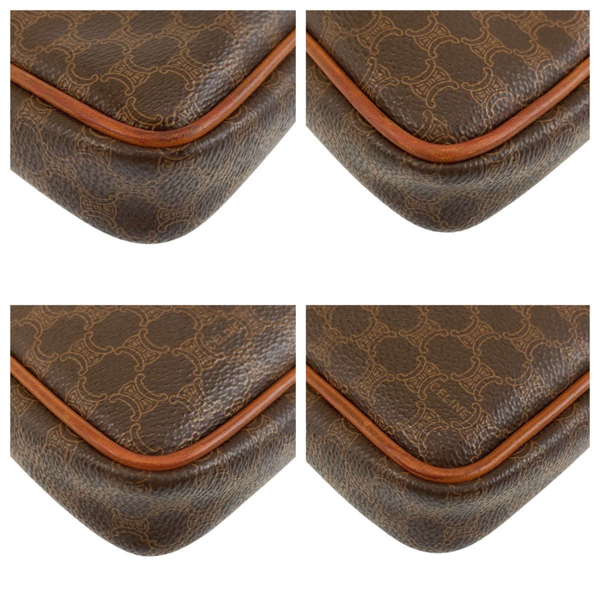 CELINE Clutch bag DM94 leather Brown Gold Metal Clutch bag business bag Macadam mens Used Authentic