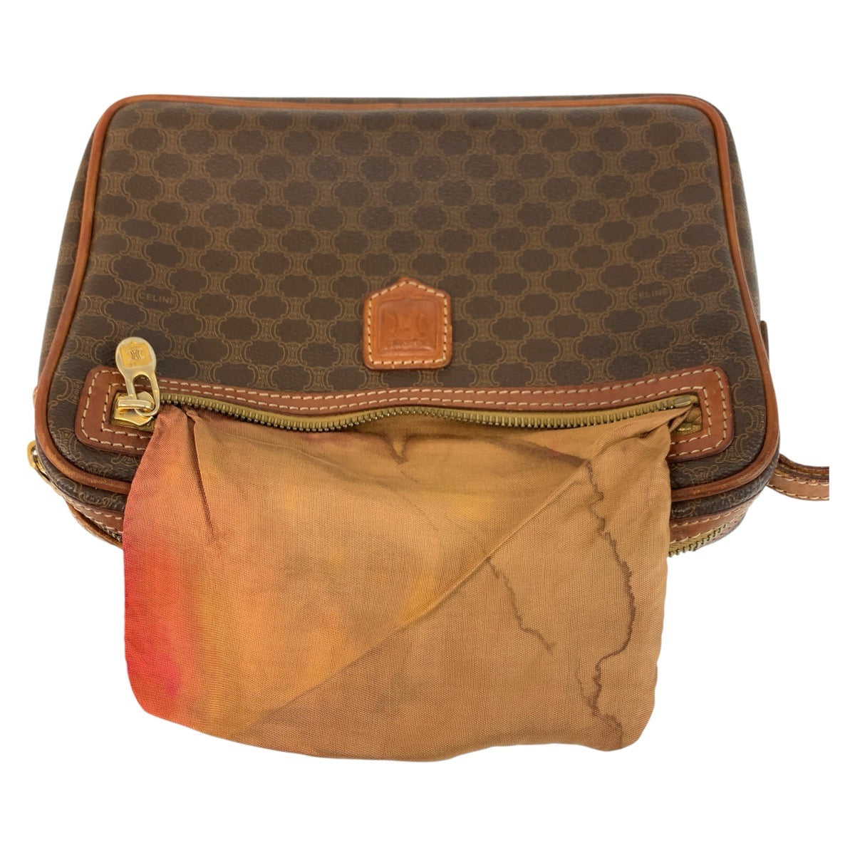 CELINE Clutch bag DM94 leather Brown Gold Metal Clutch bag business bag Macadam mens Used Authentic