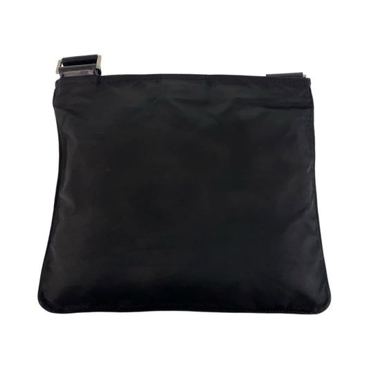 PRADA Shoulder Bag Nylon Black SilverMetal Shoulder Bag Messenger bag Test Triangle With logo Women Used Authentic