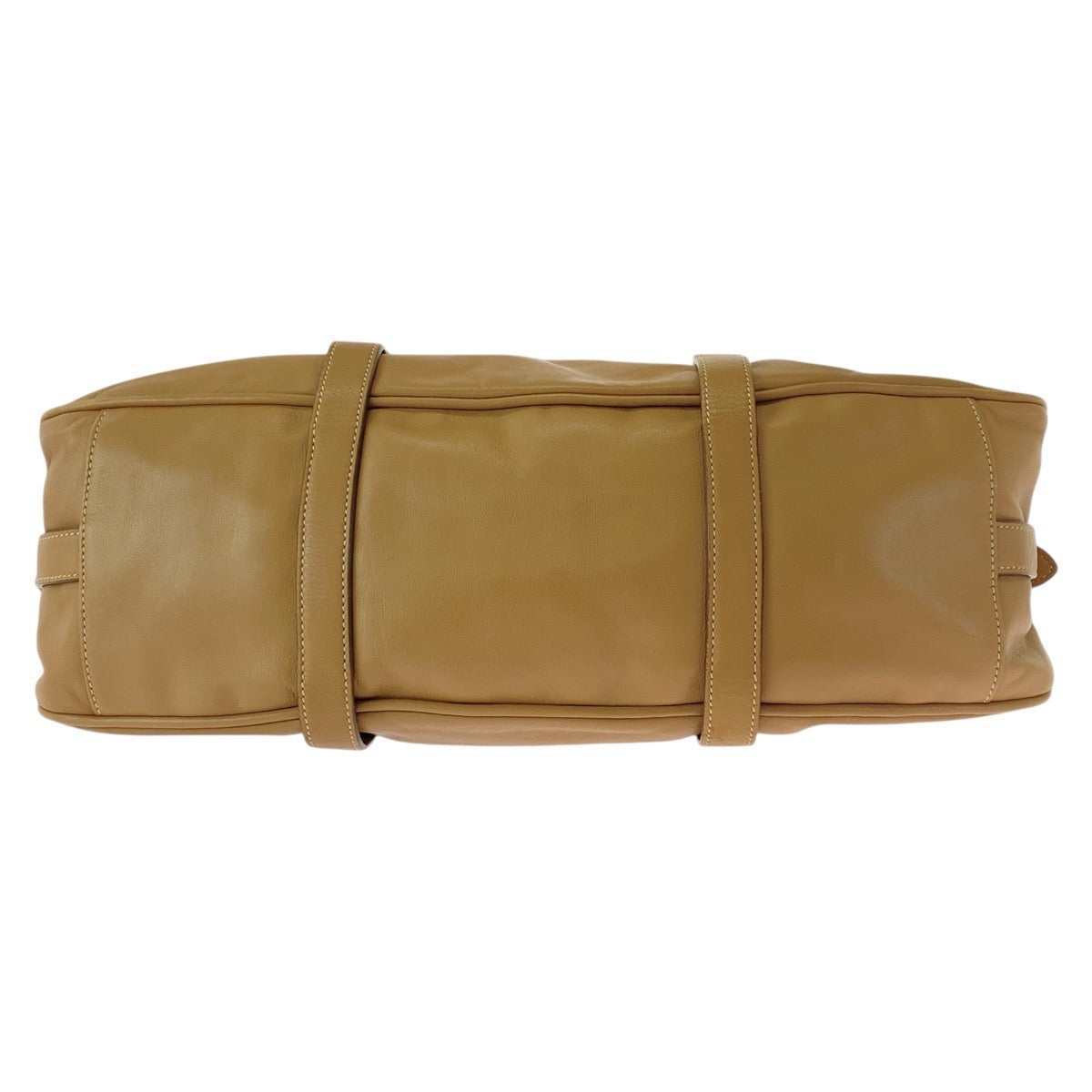PRADA Handbag BN1903 leather Beige Gold Metal Handbag Shoulder Bag 2WAY Women Used Authentic