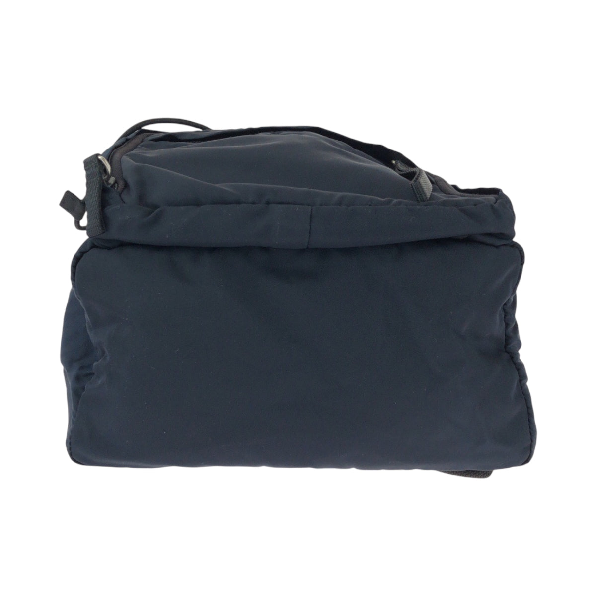 PRADA Backpack Nylon Navy SilverMetal Backpack Backpack Test Triangle With logo Women Used Authentic