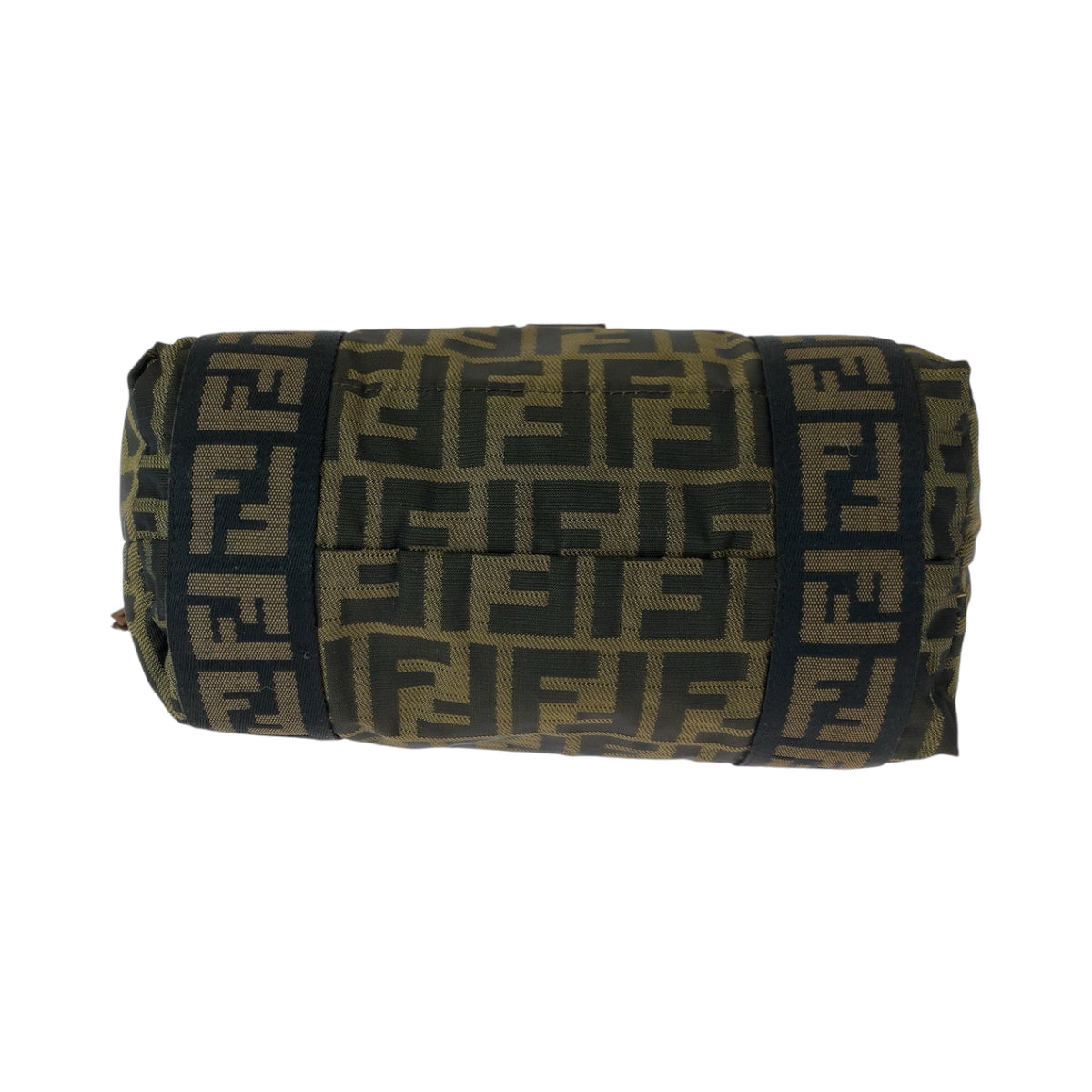 FENDI Handbag canvas Brown Gold Metal Handbag Shoulder Bag Zucca Women Used Authentic