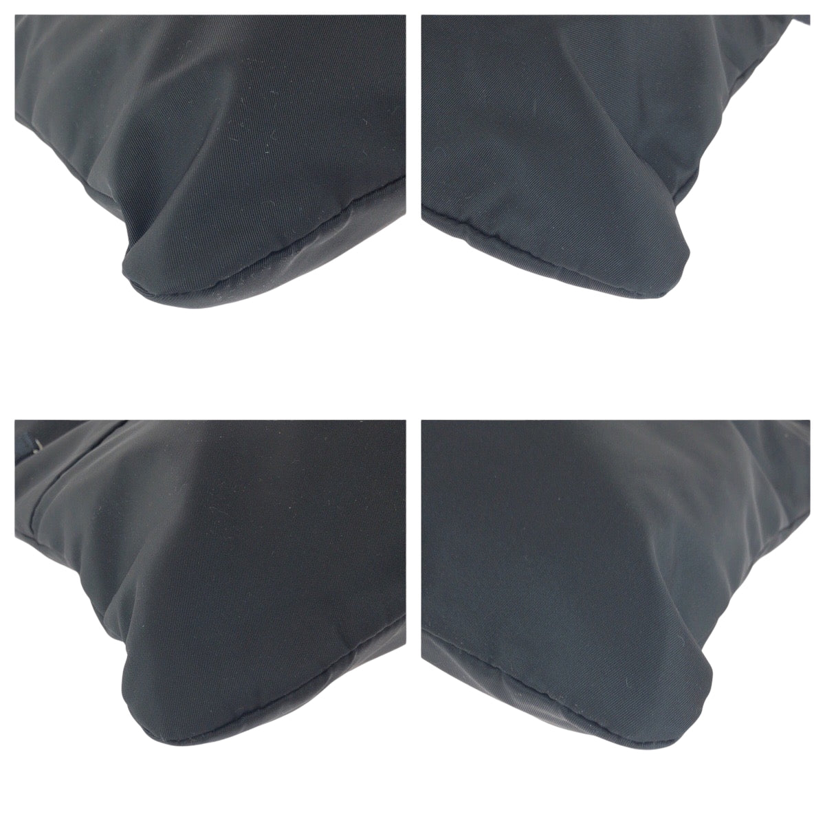 PRADA Shoulder Bag Nylon Black SilverMetal Shoulder Bag Sacoche Test Triangle With logo Women Used Authentic